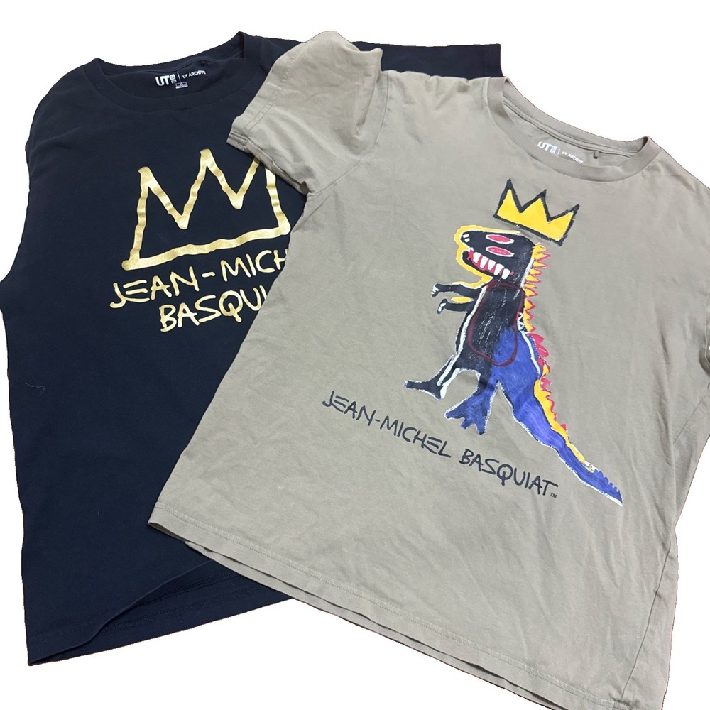 Uniqlo Jean-Michel Basquiat Dinosaur Crown Lot Of 2 Tees Youth Size 13